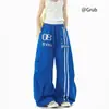Pantalones Casuales con Estampado de Letras para Exteriores para Hombres y Mujeres, Pantalones Largos Deportivos Ligeros Transpirables Retro de Verano, Pantalones de Pierna Ancha Sueltos de Marca de Moda