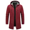 Chaqueta Cárdigan para Hombre de Comercio Exterior Transfronterizo, Chaqueta de Negocios para Hombre de Primavera y Otoño de Comercio Exterior, Top Casual Forrado de Polar, Estilo de Longitud Media con Capucha