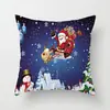 Serie Navideña Europea y Americana Trineo Feliz Reno Decoración Navideña para el Hogar Accesorios Funda de Almohada Cubierta Trasera