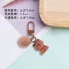 Llavero Colgante Oso Lindo de Dibujos Animados Colgante de Corazón de Color Caramelo Accesorios de Joyería DIY Colgante para Bolso de Niña