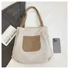 Bolsa de Tote de Pana de Gran Capacidad para Viajes Diarios Bolso de Mujer Verano 2025 Nuevo Bolso de Mano Bolso de Hombro para Estudiante Clase Viajes Diarios