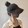 Chapéu de Sol Estilo Ruth com Acessório para Rabo de Cavalo e Máscara, Boné com Aba para Proteção Solar, Secagem Rápida, Leve