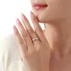 Anillos de pareja S925 plata de ley moissanita transfronterizos, anillos de boda y compromiso simples europeos y americanos, venta al por mayor de fábrica