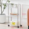 Prateleira de Armazenamento com Rodízios de Acrílico de 3cm Estante de Chão com Múltiplas Camadas Móvel para Quarto, Sala de Estar, Banheiro