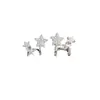 Pendientes de Estrella de Diamante Brillante de Aguja de Plata Moda Coreana Pendientes Dulces Pequeños Frescos Pendientes Pequeños Simples Versátiles para Mujer