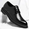 Zapatos de Cuero para Hombre 2026 Zapatos Formales de Negocios Casuales para Boda Novio Zapatos de Oficina que Aumentan la Altura Zapatos Retro Británicos
