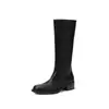 Botas de montar de caña alta a la moda estilo británico de 4.5 cm, nueva colección otoño/invierno 2026, puntera redonda, tacón grueso, botas hasta la rodilla para mujer