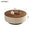 Mesa de Centro Usada Redonda Cor Noz Madeira Maciça Sala de Estar Casa Moderna Luxo Leve Minimalismo de Ponta Estilo Antigo Mesa de Centro Escrivaninha