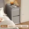 Mesita de noche ultradelgada para dormitorios pequeños en casas pequeñas, madera maciza, venta caliente 2026, mueble para huecos estrechos de 20 cm, estante de almacenamiento de 30 cm