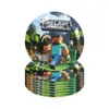 Juego de Suministro Transfronterizo de Amazon Decoración de Fiesta de Minecraft Guerra de Píxeles Plato de Cena Servilleta Mantel