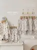 Conjunto de Ropa de Casa Cálida de Polar con Forro de Conejo de Pan para Niños 2026 Invierno Cuello Redondo Dibujos Animados Pijama de Polar con Forro para Niños