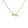Venta caliente, collar personalizado con carta de amor de acero inoxidable, colgante doble, ambiente sencillo, accesorios de joyería, fábrica al por mayor