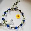 Corona de flores transfronterizas, accesorios para el cabello para viajes de playa, simulación de rosas, novias, Mori Girl, diadema, venta al por mayor