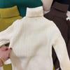 [em estoque] Suéter de gola alta para outono e inverno para meninos e meninas, suéter grosso de inverno para bebês, base coreana