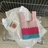 Bolsa de tricô bolsa de presente bolsa de presente atacado bolsa tote bolsa de lã lancheira bolsa portátil flores ins estilo fofo