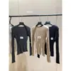 Um toque de doçura Outono e Inverno Simples Diário Textura de Flor Sensação Tátil Camadas Gola Redonda Manga Longa Malha 62157