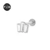 Aleación de Titanio F136 Cruz Marqués Forma de V Serpiente Corona de 0.9 Dientes Rosca Interna Labio Clavo Pendientes Joyería para Piercing