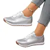 2026 Verano Nuevo Europeo y Americano Comercio Exterior Tallas Grandes Punta Redonda Moda con Cordones Cómodos Casuales Zapatos Individuales para Mujer En Stock Venta al por Mayor