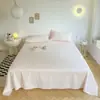 ()ins 100% algodón puro color sólido algodón lavado verano pieza única colcha tapete para cama cama doble estilo ins