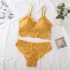 Comércio Exterior Transfronteiriço Conjunto Sexy de Renda com Sutiã Francês Triângulo com Bojo Sutiã Anti-Queda Roupa Íntima para Mulheres