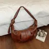 Bolsa Grande Capacidade Feminina 2026 Novo Estilo Tendência Outono Retrô Plissada para o Trabalho Ombro Único Exquisite Transversal Bolsa Bolinho