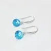 Pendientes y Ganchos para Orejas de Plata de Ley S925 de 8 mm con Circonita Azul Exquisita para Mujer, Pendientes de Moda Sencillos y Modernos Fabricante