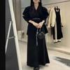 Ph59830 Daai Mei Yiyuan 2025 Nuevo Suéter Chaqueta Falda Negra de Cintura ceñida para Otoño e Invierno Aspecto Moderno y Adelgazante