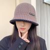 Otoño e invierno nuevo estilo coreano pequeño cálido sombrero de pescador tipo cubo que cubre la cara retro versátil sombrero de cubeta de moda para mujer 8292