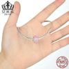 Europa y Estados Unidos suministro popular cuentas de vidrio de burbuja rosa plata de ley S925 decoración de hilo de vidrio fábrica directa Y SCZ025