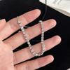 Pulsera de Plata Amor Cristal Zircón para Mujer de Alta Gama Lujo Ligero Más Fácil de Combinar Temperamento Nicho Exquisito Diamante Completo Joyería para Novia