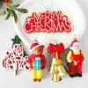 Nuevo adorno de plástico para árbol de Navidad de animal en motocicleta de Santa Claus soplado, accesorio de decoración navideña creativa