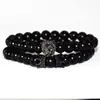 Accesorios Transfronterizos Explosivo Microincrustado Circonita Cabeza de León Microincrustación Corona Pequeña Negro Brillante Mate Traje Pulsera