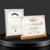 Moldura para Certificado de Honra Acrílico Carta de Autorização Certificado de Honra Moldura Montada Madeira Maciça A4 Mesa Display Transparente Conjunto de Molduras para Fotos Mesa