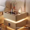 Mesa de Cabeceira Inteligente Moderna Simples Madeira Maciça com Luz Quarto Luz Luxo Multifuncional Carregamento Sem Fio Bluetooth Armário de Cama Inteligente
