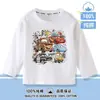 Ropa de Otoño para Niños de Cars Rayo McQueen Camiseta de Algodón Puro de Manga Larga Niños Niñas Bebé Cuello Redondo Top Ropa de Otoño