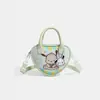 2026 design de nicho bolsa em formato de coração xadrez bolsa de mão com decoração de desenho animado fofa alça de ombro ajustável bolsa pequena transversal