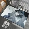 Alfombrilla de piso de tierra de diatomeas de diseño minimalista con temática de gato, absorbente y de secado rápido, antideslizante, adecuada para baño y entrada, fácil de limpiar