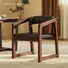 Silla de Madera Maciza, Silla de Comedor, Silla de Té de Lujo Ligero, Sillón del Maestro, Silla Moderna para el Hogar de Estilo Chino con Respaldo, Silla Simple con Respaldo