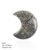 Ornamento de Lua de Cristal Natural de 30mm Decoração Criativa para Mesa de Casa Ornamento Crescente Sem Furo de Jade Ágata