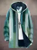 2025 Cardigan Casual con Cremallera y Capucha para Hombre con Patrón Multicolor de Algodón Chaqueta con Forro Gris DIY
