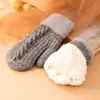 Nuevos Guantes de Terciopelo de Invierno Estilo Japonés Tejido Retorcido Cálidos Engrosados Cachemir Manoplas para Mujer Combinan con Todo