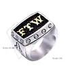 Anillo FTW para hombre anillo punk anillo dominante personalidad masculina anillo retro europeo y americano