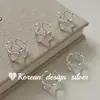 Anillo Idéntico de Bloggera Ins Coreana Anillo de Corazón Hueco de Plata de Ley S925 Estilo Nicho de Gama Alta Simple y Versátil