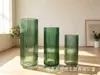 Vaso de Vidro Verde em Forma de U Estilo Europeu Padrão Vertical Simples Plantio Hidropônico Verde Mesa de Centro da Sala de Estar Luz Suave Luxo Ornamentos de Flores
