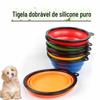 Tigela Dobrável para Pet com Estrutura Preta de Silicone e Fivela para Pendurar Tigela Dobrável Portátil Tigela com Fivela de Abóbora Tigela de Viagem para Cachorro Grande Estoque