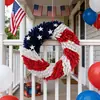 Guirlanda Decorativa Vermelha, Branca e Azul do Dia da Independência Americana Transfronteiriça Enfeite de Porta de Feriado do Dia da Independência Decoração de Parede Props