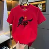 Camiseta de Manga Corta Estampada Tendencia Nacional para Hombre Verano 2026 Marca de Moda Suelta Cuello Redondo Camiseta Básica de Media Manga Producto Nuevo para Hombre