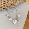 Colgante de Corazón de Dopamina Ganchos para Orejas Fresco Dulce Moda Simple Exquisito Diseño de Collar Set de Joyería de Nicho