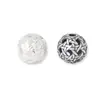 Cuentas Espaciadoras de Bola Trenzada de 16 mm Plata Pura S999 Retro Viejo Tallado Calado Flor de Hortensia Cuentas de Plata Juguete DIY Accesorios para Pulseras