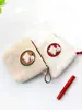 Bolsa de maquiagem fofa com zíper de ovelhinha, pequena, portátil, para guardar batom, absorvente, estilo ins, simples, para estudante, menina